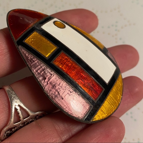 Warm colored brooch - Picture 3 of 3